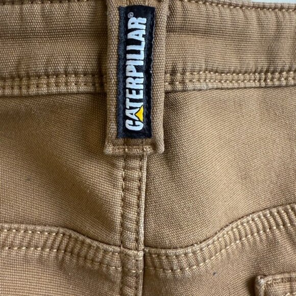 CAT Caterpillar Size 38 x 30 Men's Brown Fleece-Lined Canvas Work Pants - Picture 8 of 12